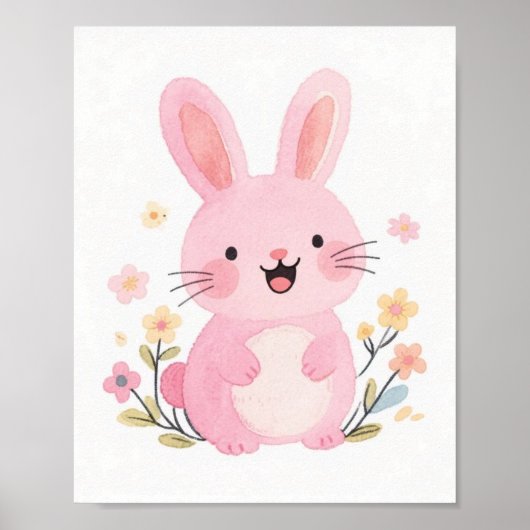 Roze Konijn Poster (Voorkant)