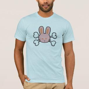 roze konijn Schedel en Kruisbeenderen T-shirt