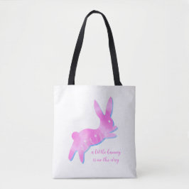 Roze Konijn Silhouet Mooie Aangepaste Meisje Baby Tote Bag