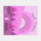 Roze Konijn Slaapverhaal Fleece Deken (Voorkant (Horizontaal))