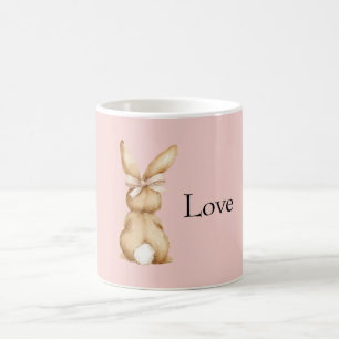 Roze Konijn Strik Witte Staart Koffiemok