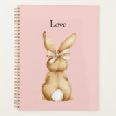 Roze Konijn Strik Witte Staart Planner (Voorkant)