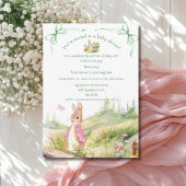 Roze Konijn Strikjes Whimsical Baby Shower Kaart