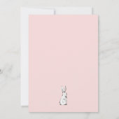 Roze konijn tweede verjaardag uitnodiging (Achterkant)