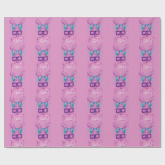 Roze Konijn Verdwaald in Muziek Cadeaupapier