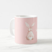 Roze Konijn Witte Hart Staart Koffiemok (Voorkant links)