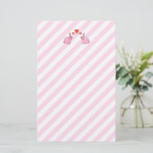 Roze konijnen met hart. briefpapier (Staand voorkant)