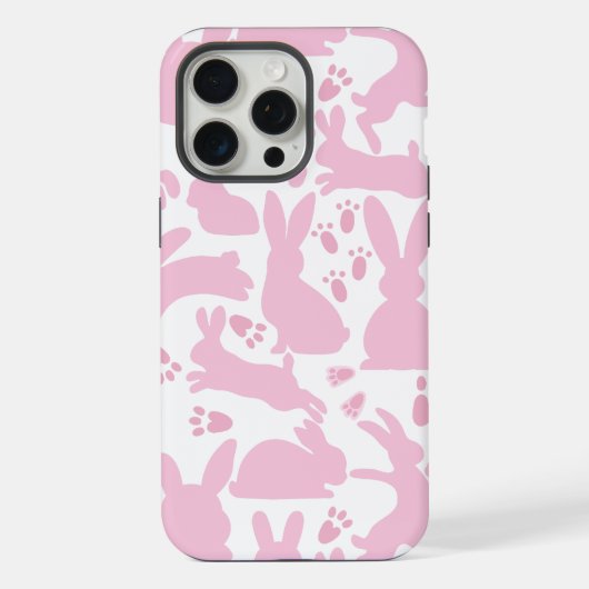 Roze Konijnen Patroon iPhone Hoesje (Achterkant)