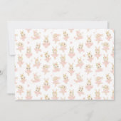 Roze Konijnenballerina Baby shower Kaart (Achterkant)