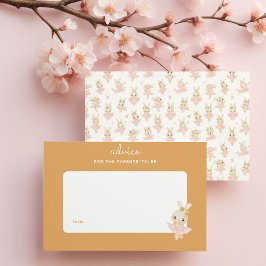 Roze Konijnenballerina Baby shower Ouderschap Advi Notitiekaartje