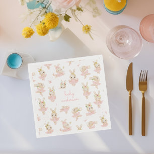 Roze Konijnenballerina Tutu Baby shower Servet