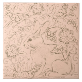  roze konijnenbroed tegeltje