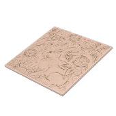  roze konijnenbroed tegeltje (Zijkant)