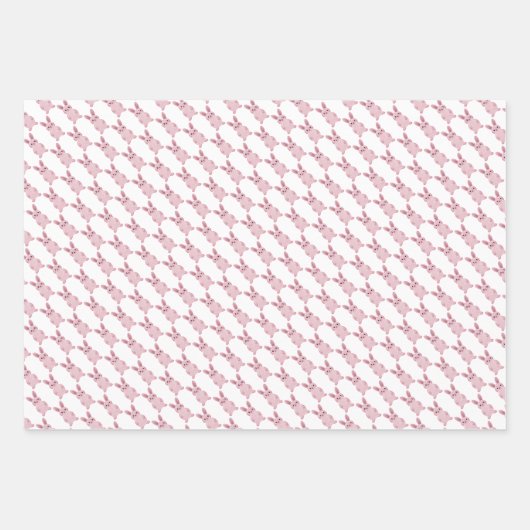 Roze konijnenfeest inpakpapier vel (Voorkant 2)