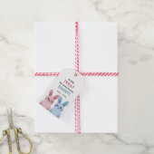 Roze konijnenfeestje cadeaulabel (Met Touw)