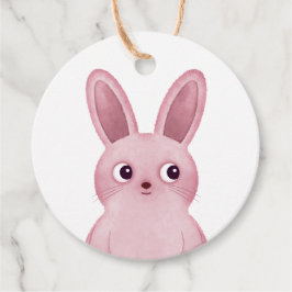 Roze konijnenlabel voor verjaardagsfeestje voor me bedankjes labels
