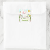 Roze konijnenplaat vierkante sticker (Tas)