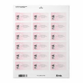 Roze konijntje hart confetti adresetiketten etiket (Full Sheet)