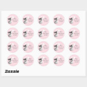 Roze Konijntje Hart Confetti Baby shower Stickers (Vel)