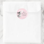 Roze Konijntje Hart Confetti Baby shower Stickers (Tas)