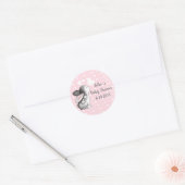 Roze Konijntje Hart Confetti Baby shower Stickers (Envelop)