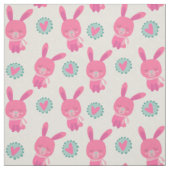 Roze konijntjes en harten stof (Swatch)