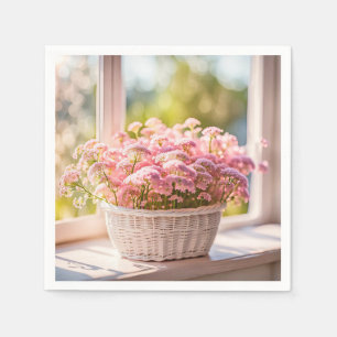 Roze Koningin Anne's Kant Boeket Servet