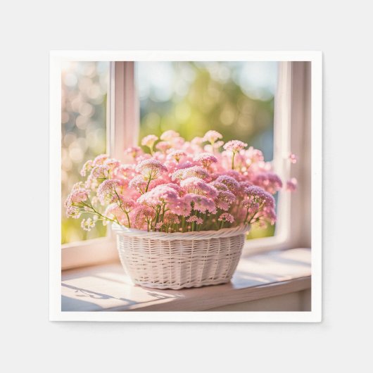 Roze Koningin Anne's Kant Boeket Servet (Voorkant)