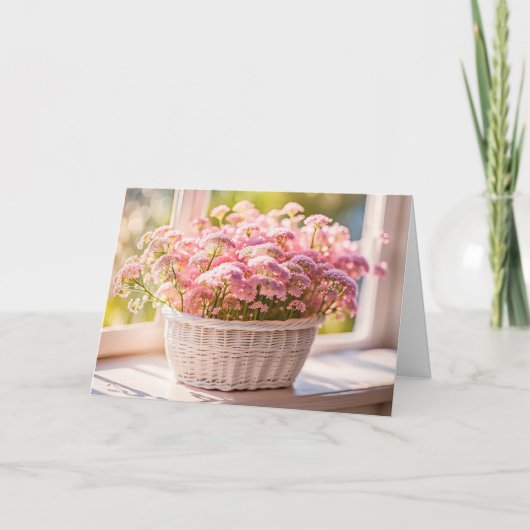 Roze Koningin Anne's Kant Verjaardag Kaart (Voorkant)