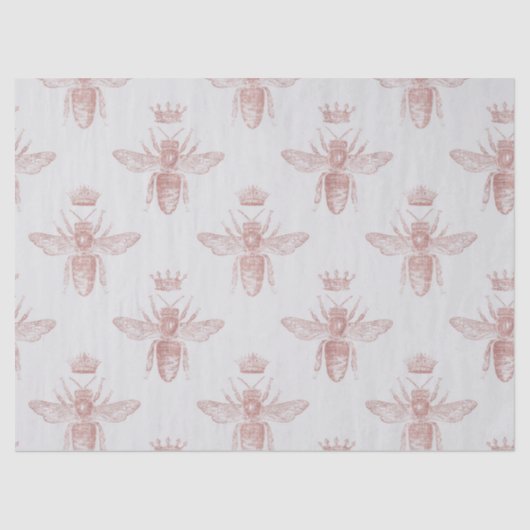 Roze koningin bijen op witte ontkoppeling tissuepapier (Voorkant)