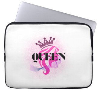 Roze Koningin Kroon Ontwerp – Zelfverzekerde Vrouw Laptop Sleeve