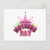 Roze koningin Krown Happy Mothers day Briefkaart (Voorkant)