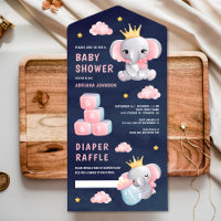 Roze Koningin Olifant Meisje Navy Blauwe Baby Show
