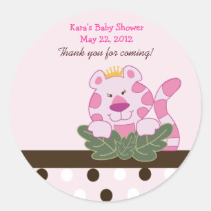 Roze Koningin van het Oerwoud Custom Favor Sticker