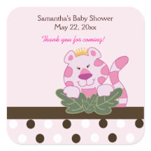 Roze koningin van het Oerwoud SQUARE Favor Sticker