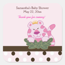 Roze koningin van het Oerwoud SQUARE Favor Sticker