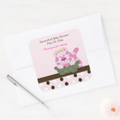 Roze koningin van het Oerwoud SQUARE Favor Sticker (Envelop)