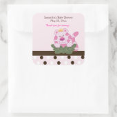 Roze koningin van het Oerwoud SQUARE Favor Sticker (Tas)