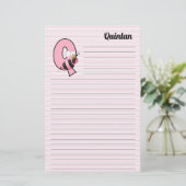 Roze koninginnenbrood met "Q" gebondenheid Briefpapier (Staand voorkant)