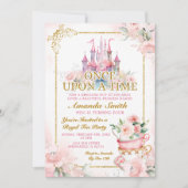 Roze Koninklijk Kasteel Prinses Tea Party 4e verja Kaart (Voorkant)