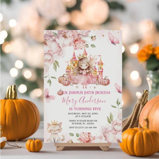 Roze Koninklijk Kasteel Prinses Verjaardag Kaart