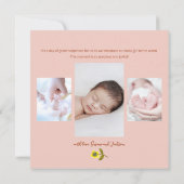 Roze koninklijke aanmaning van de kreupelbos bedankkaart (Achterkant)