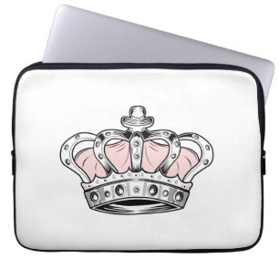 Roze Koninklijke Kroon Koningin Esthetiek   Mooie  Laptop Sleeve