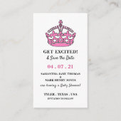 Roze koninklijke kroon, Overhaal en sla de datum o Informatiekaartje (Voorkant)