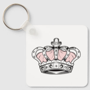 Roze Koninklijke Kroon Prinses Esthetiek Moppig Sleutelhanger