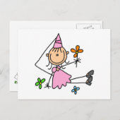 Roze koninklijke prinses briefkaart (Voorkant / Achterkant)