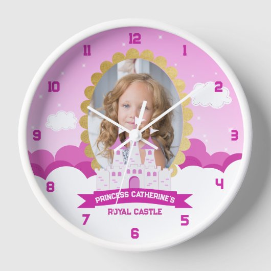 Roze Koninklijke Prinses Kasteel Meisje Verjaardag (Voorkant)