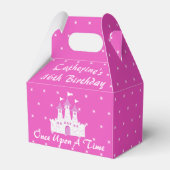 Roze Koninklijke Prinses Kasteel Meisje Verjaardag Bedankdoosjes (Voorkant Zijde)