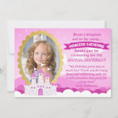 Roze Koninklijke Prinses Kasteel Meisje Verjaardag Bedankkaart (Voorkant)