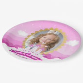 Roze Koninklijke Prinses Kasteel Meisje Verjaardag Papieren Bordje (Gekanteld)